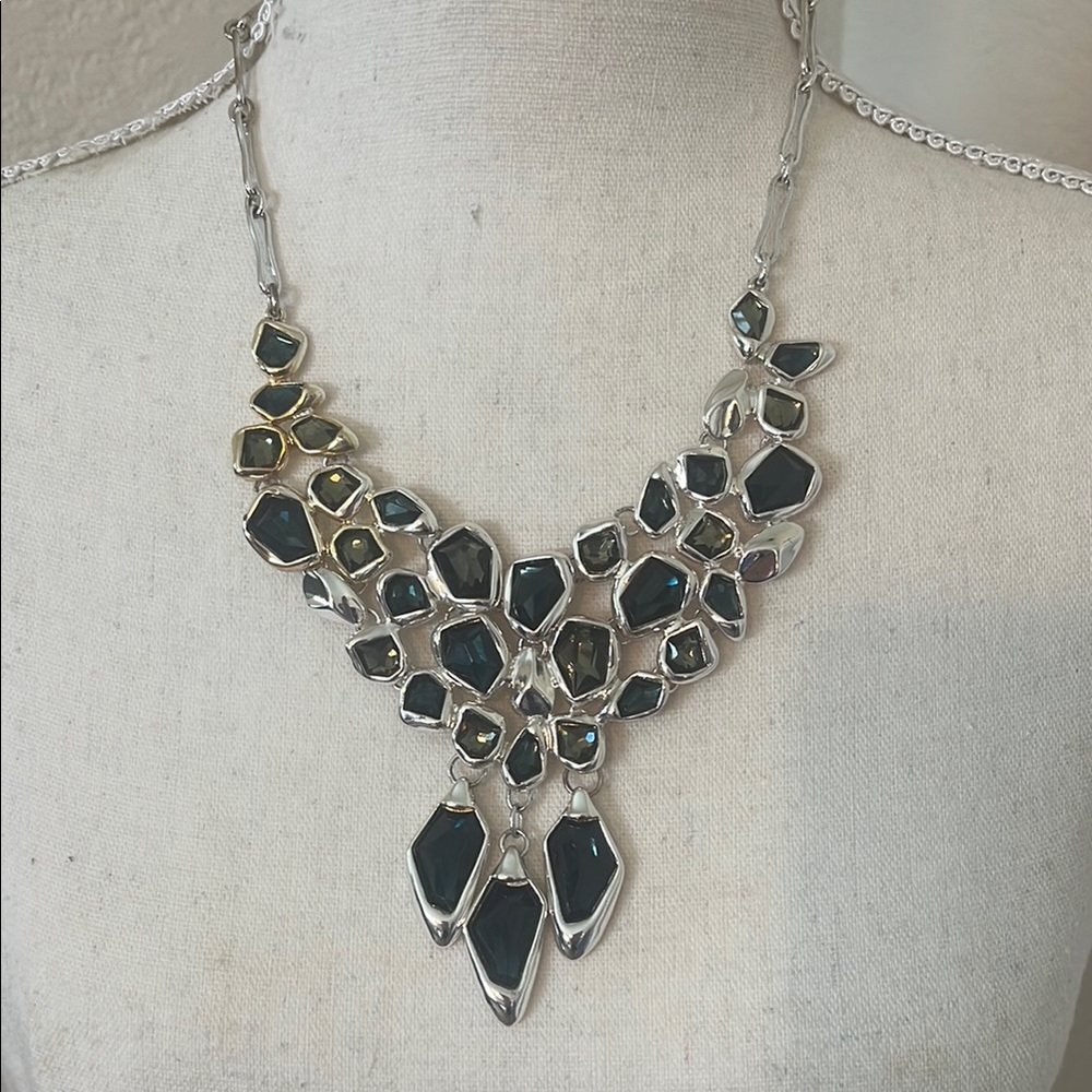 Robert Lee Morris- Elegant Blue & Green Silver Statement Necklace